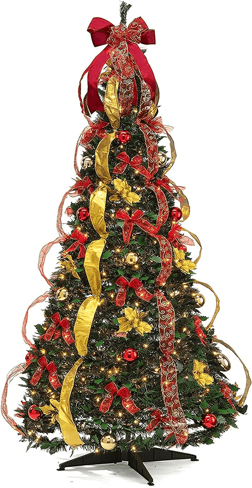 Foldable lighted Christmas tree