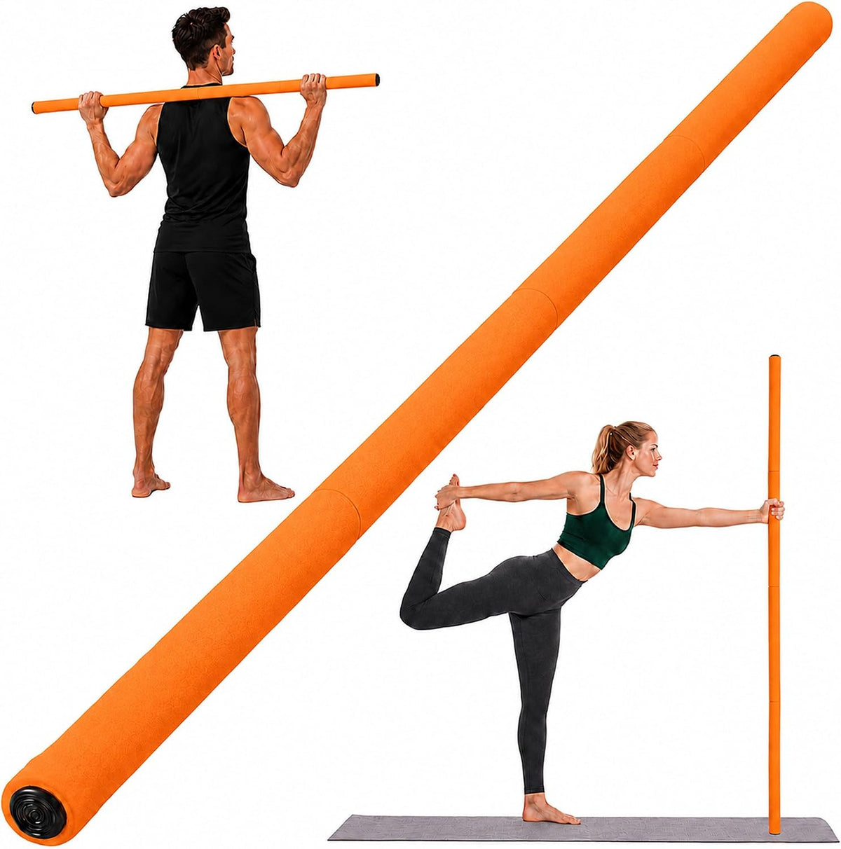 Mobility Stick for Stretching Stick for Flexibility 5ft Steel Yoga Stick